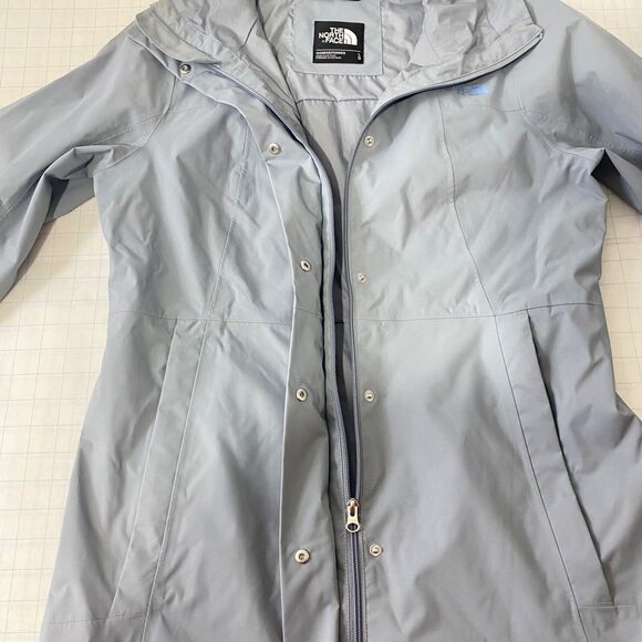 Women’s Large Windbreaker Jacket North Face Dryvent Grey Full Zip Long Sleeve - Picture 12 of 16